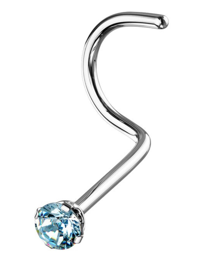 Aqua Cz Titanium Nose Screw